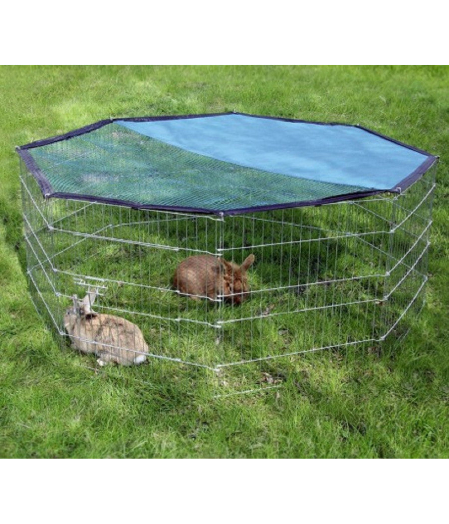 Recinto Ottagonale Da Esterno Per Animali Piccola Taglia Con Parasole         