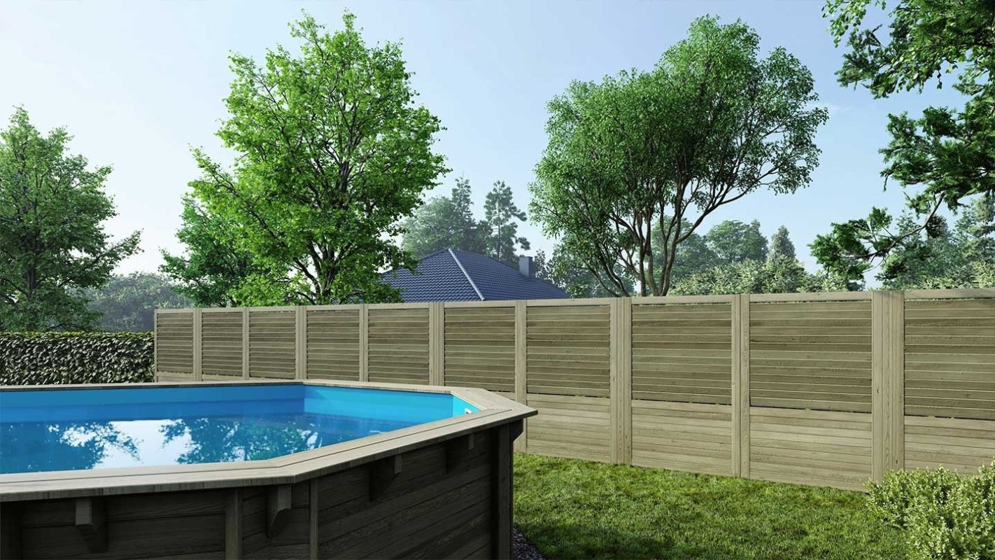 Recinto, pannello in legno con lamelle, set - impregnato in verde - DOM702 - ALTANKA