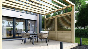 Recinto, pannello in legno con lamelle, set - impregnato in verde - DOM702 - ALTANKA