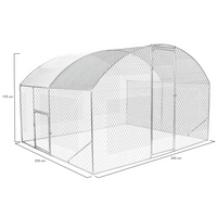 IDMarket - Recinto per polli a cupola 7,5 m² in rete metallica 3x2,5 M con porta laterale