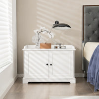 Recinto lettiera per gatti con tira graffi ingresso reversibile, Mobile moderno per animali domestici Bianco-Lettini e divanetti