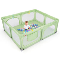 Recinto per bambini con cerniera e rete traspirante tasca portaoggetti, Centro attivit¨¤ per bambini da 0 a 3 anni Verde-Cancelletti di sicurezza