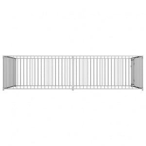 Recinzione da esterno per cani Ezooza Danzica in acciaio zincato di qualità 200 x 400 x 100 cm di colore metallo