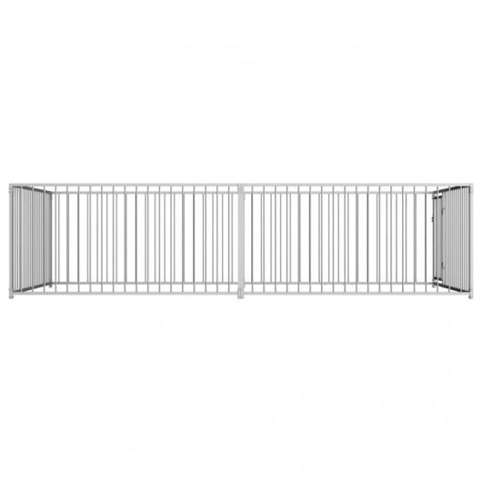 Recinzione da esterno per cani Ezooza Danzica in acciaio zincato di qualità 200 x 400 x 100 cm di colore metallo