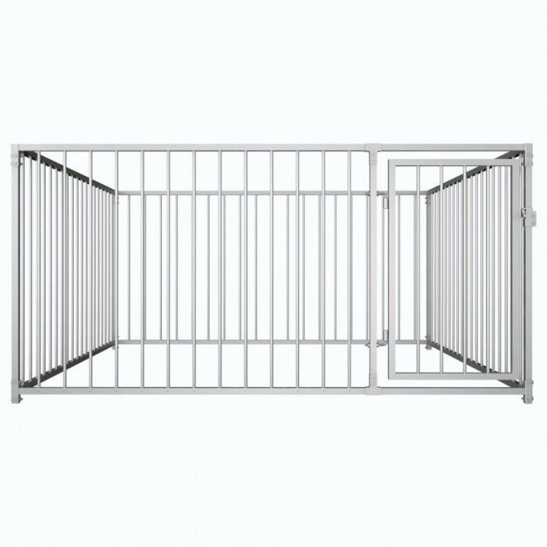 Recinzione da esterno per cani Ezooza Poznan in acciaio zincato di qualità 200 x 200 x 100 cm di colore metallo