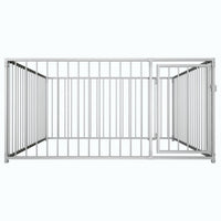 Recinzione da esterno per cani Ezooza Poznan in acciaio zincato di qualità 200 x 200 x 100 cm di colore metallo