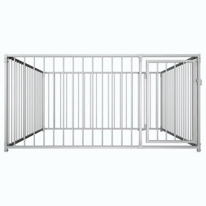 Recinzione da esterno per cani Ezooza Poznan in acciaio zincato di qualità 200 x 200 x 100 cm di colore metallo