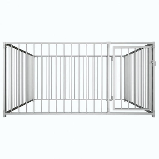Recinzione da esterno per cani Ezooza Poznan in acciaio zincato di qualità 200 x 200 x 100 cm di colore metallo