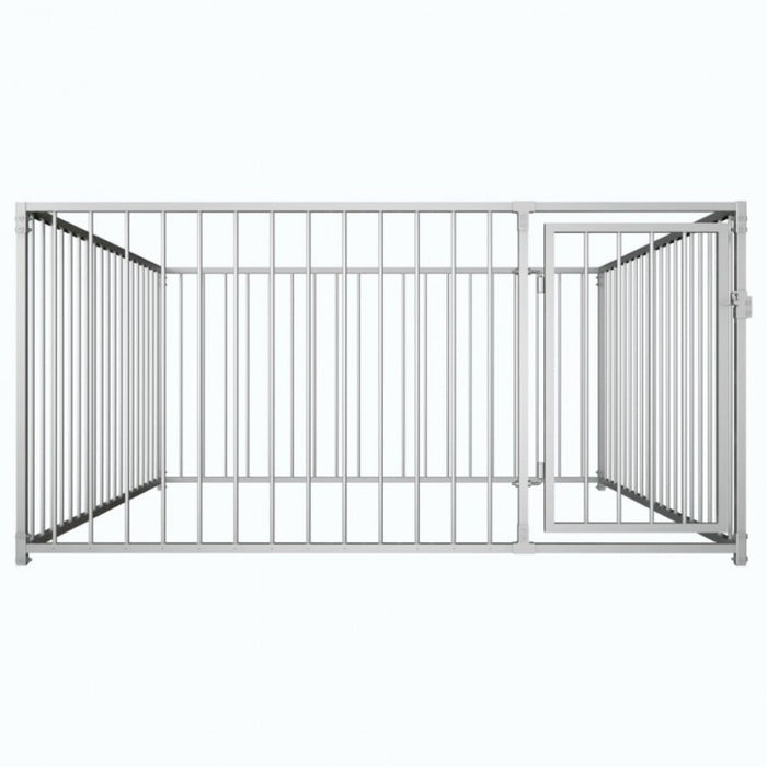 Recinzione da esterno per cani Ezooza Poznan in acciaio zincato di qualità 200 x 200 x 100 cm di colore metallo