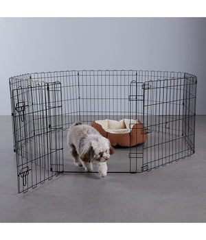 Recinzione In Metallo Per Cani Pieghevole Per Esercizio 152,4 X 152,4 X 60,9 Cm         