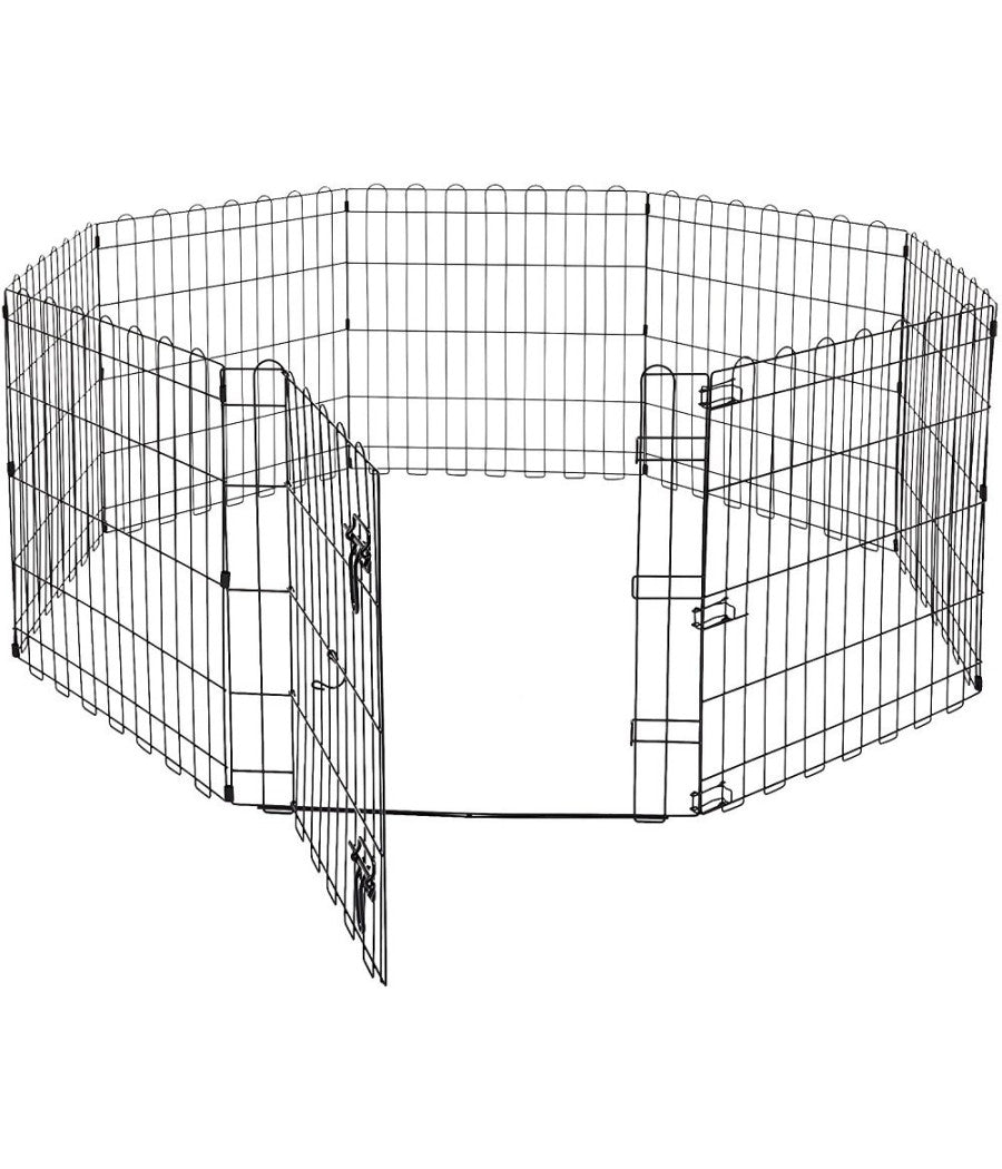 Recinzione In Metallo Per Cani Pieghevole Per Esercizio 152,4 X 152,4 X 60,9 Cm         