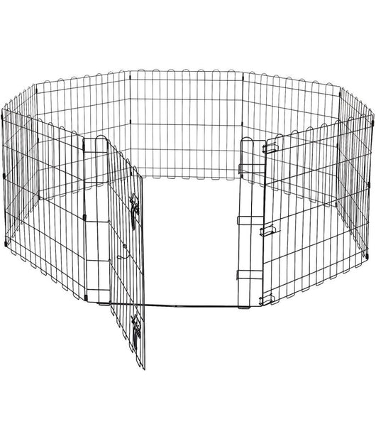Recinzione In Metallo Per Cani Pieghevole Per Esercizio 152,4 X 152,4 X 60,9 Cm         