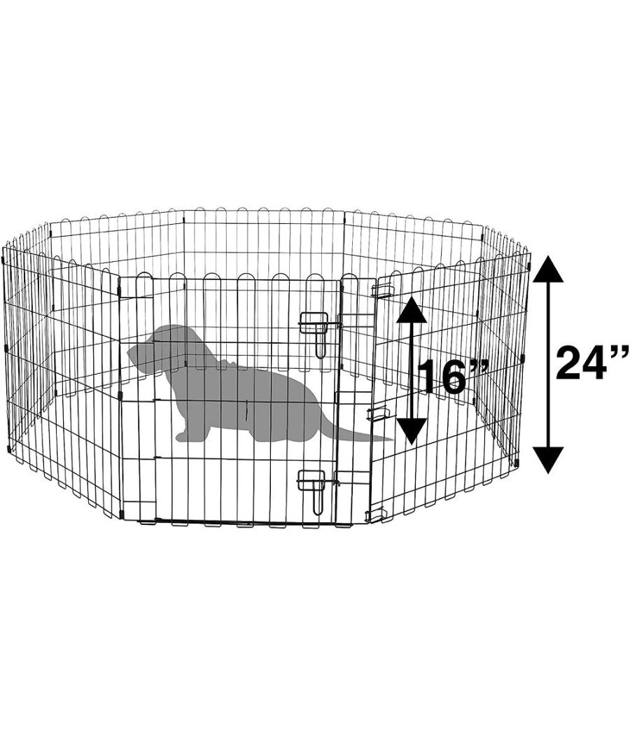 Recinzione In Metallo Per Cani Pieghevole Per Esercizio 152,4 X 152,4 X 60,9 Cm         