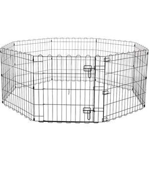 Recinzione In Metallo Per Cani Pieghevole Per Esercizio 152,4 X 152,4 X 60,9 Cm         