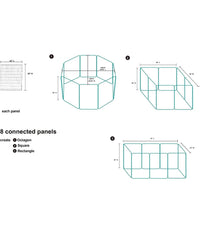 Recinzione In Metallo Per Cani Pieghevole Per Esercizio 152,4 X 152,4 X 76,2 Cm         