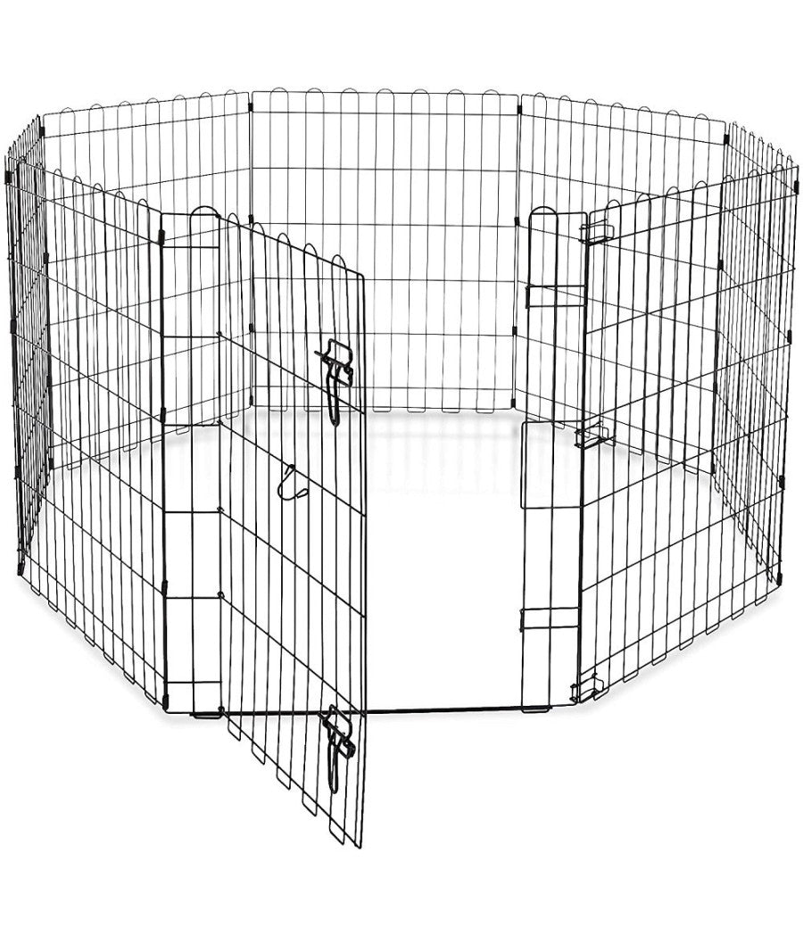 Recinzione In Metallo Per Cani Pieghevole Per Esercizio 152,4 X 152,4 X 76,2 Cm         