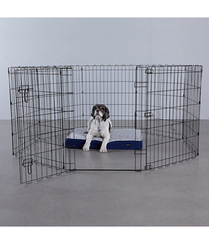 Recinzione In Metallo Per Cani Pieghevole Per Esercizio 152,4 X 152,4 X 76,2 Cm         