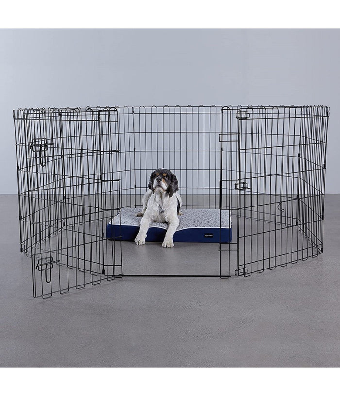 Recinzione In Metallo Per Cani Pieghevole Per Esercizio 152,4 X 152,4 X 76,2 Cm         