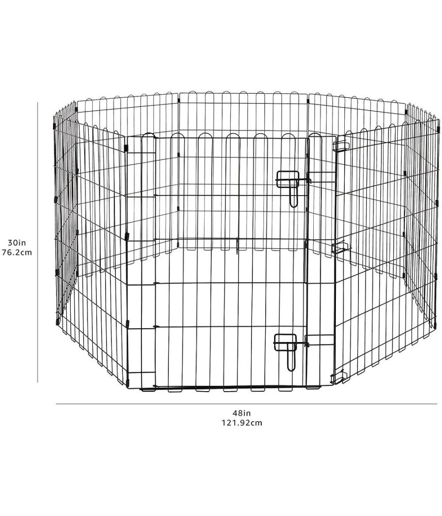 Recinzione In Metallo Per Cani Pieghevole Per Esercizio 152,4 X 152,4 X 76,2 Cm         