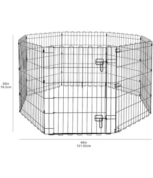 Recinzione In Metallo Per Cani Pieghevole Per Esercizio 152,4 X 152,4 X 76,2 Cm         