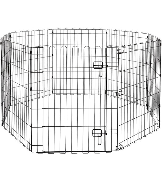 Recinzione In Metallo Per Cani Pieghevole Per Esercizio 152,4 X 152,4 X 76,2 Cm         