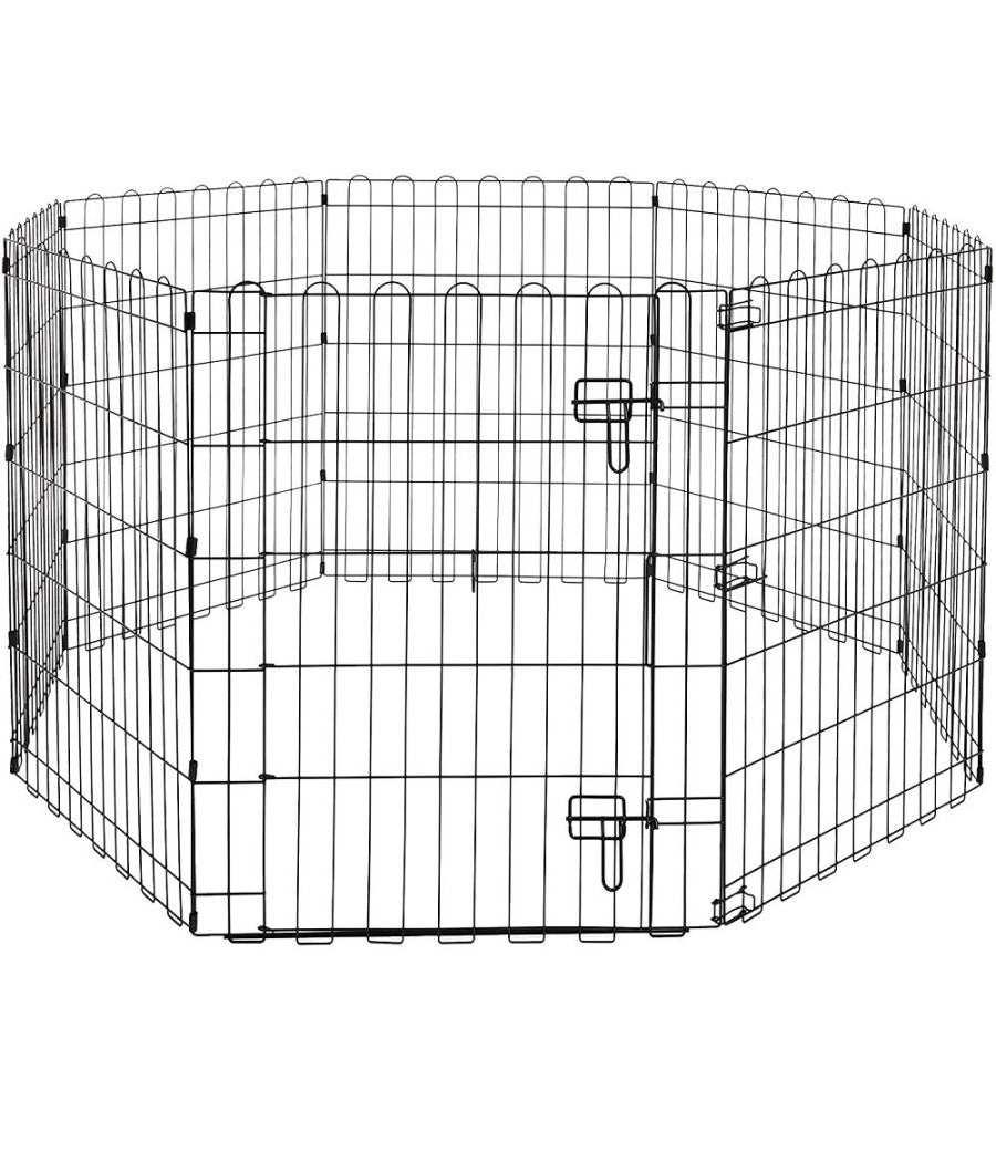 Recinzione In Metallo Per Cani Pieghevole Per Esercizio 152,4 X 152,4 X 76,2 Cm         