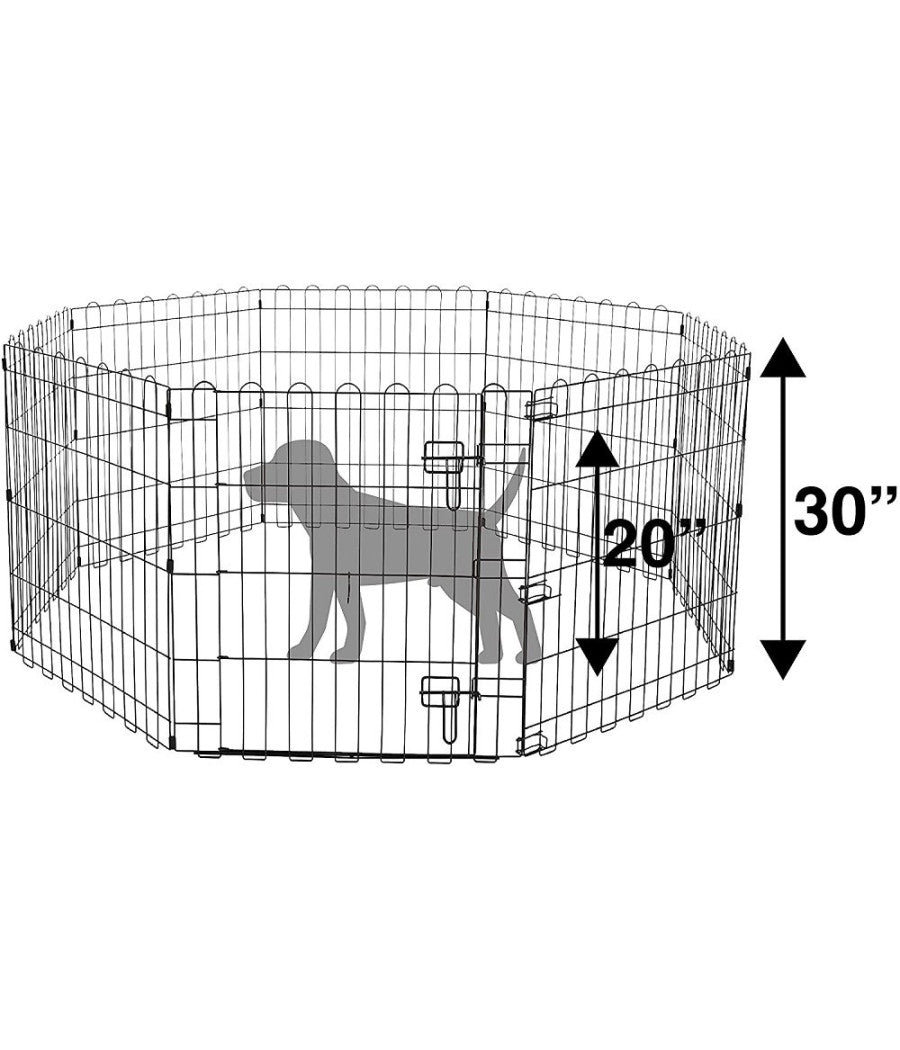 Recinzione In Metallo Per Cani Pieghevole Per Esercizio 152,4 X 152,4 X 76,2 Cm         