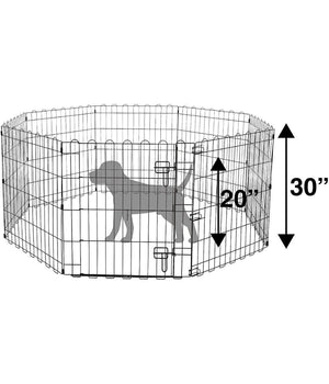 Recinzione In Metallo Per Cani Pieghevole Per Esercizio 152,4 X 152,4 X 76,2 Cm         