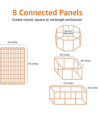 Recinzione In Metallo Per Cani Pieghevole Per Esercizio 152,4 X 152,4 X 91,4 Cm         