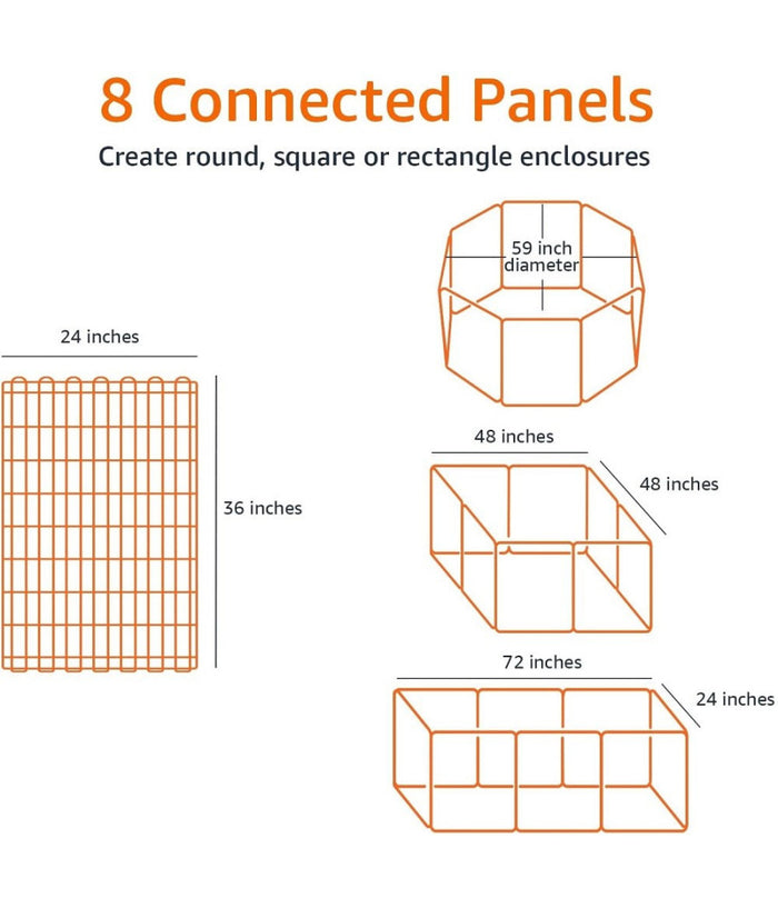 Recinzione In Metallo Per Cani Pieghevole Per Esercizio 152,4 X 152,4 X 91,4 Cm         