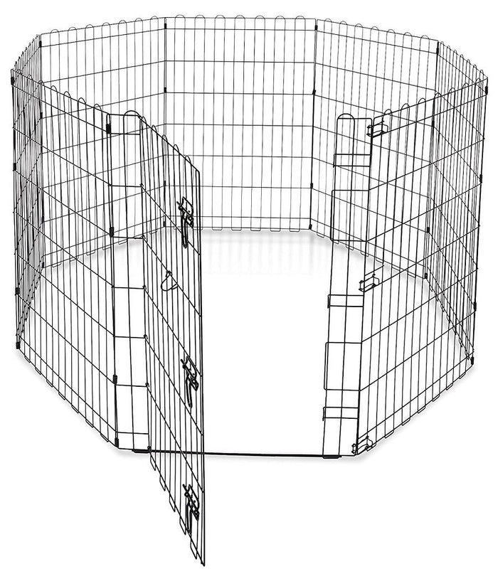 Recinzione In Metallo Per Cani Pieghevole Per Esercizio 152,4 X 152,4 X 91,4 Cm         