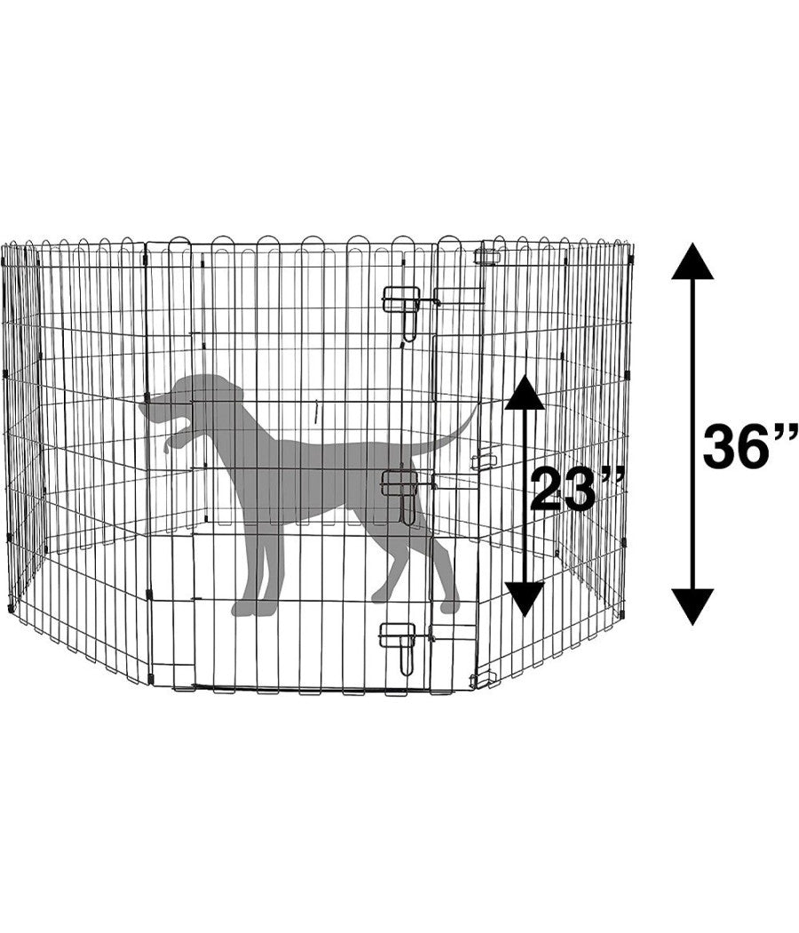 Recinzione In Metallo Per Cani Pieghevole Per Esercizio 152,4 X 152,4 X 91,4 Cm         