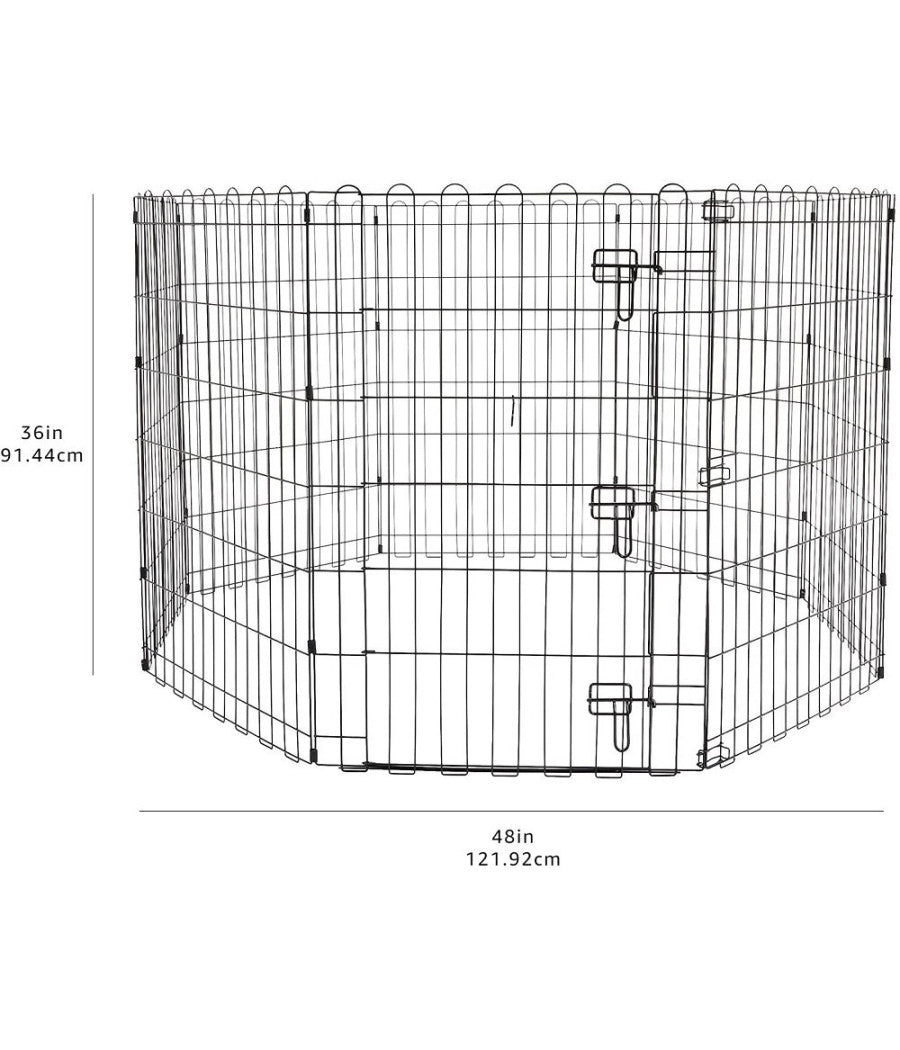 Recinzione In Metallo Per Cani Pieghevole Per Esercizio 152,4 X 152,4 X 91,4 Cm         