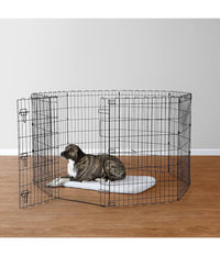 Recinzione In Metallo Per Cani Pieghevole Per Esercizio 152,4 X 152,4 X 91,4 Cm         