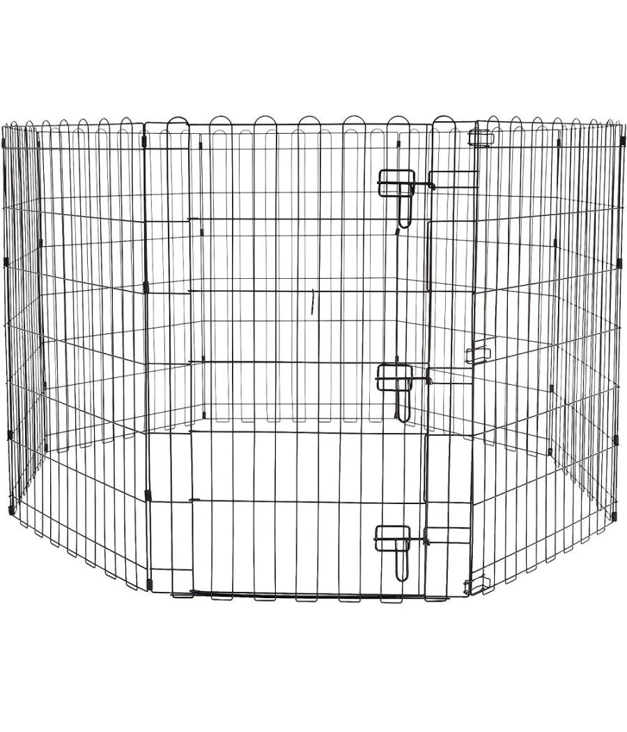 Recinzione In Metallo Per Cani Pieghevole Per Esercizio 152,4 X 152,4 X 91,4 Cm         