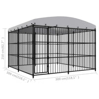 Recinzione per cani da esterno Ezooza Gora con copertura 300x300x210 cm