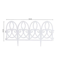 Recinzione Per Giardino Steccato Bordo Bianco Prato In Polipropilene Dim 32x30cm         