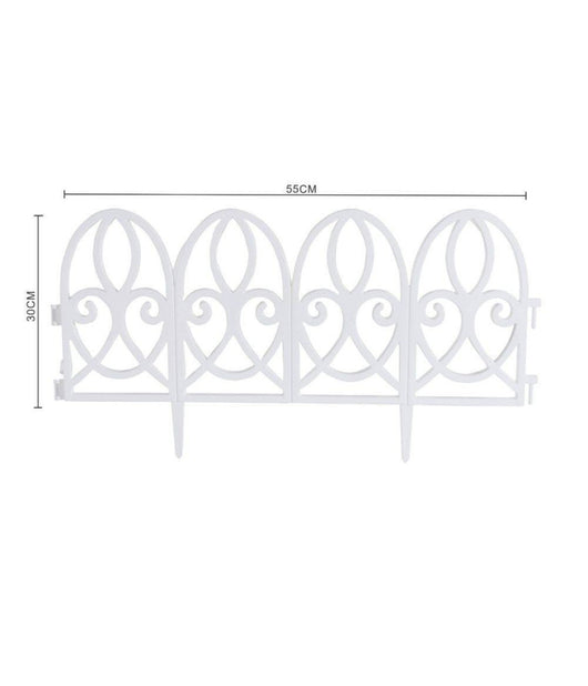 Recinzione Per Giardino Steccato Bordo Bianco Prato In Polipropilene Dim 32x30cm         