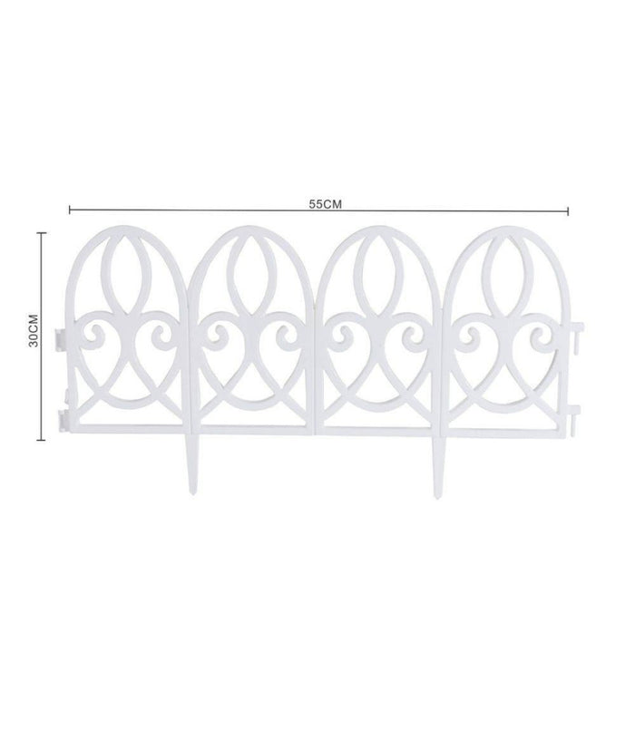 Recinzione Per Giardino Steccato Bordo Bianco Prato In Polipropilene Dim 32x30cm         