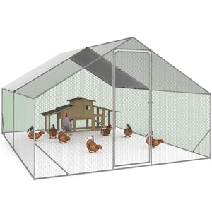 IDMarket - Recinzione per pollaio 12 m² rete metallica 4x3 M in acciaio zincato