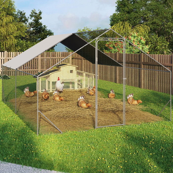 IDMarket - Recinzione per pollaio 12 m² rete metallica 4x3 M in acciaio zincato