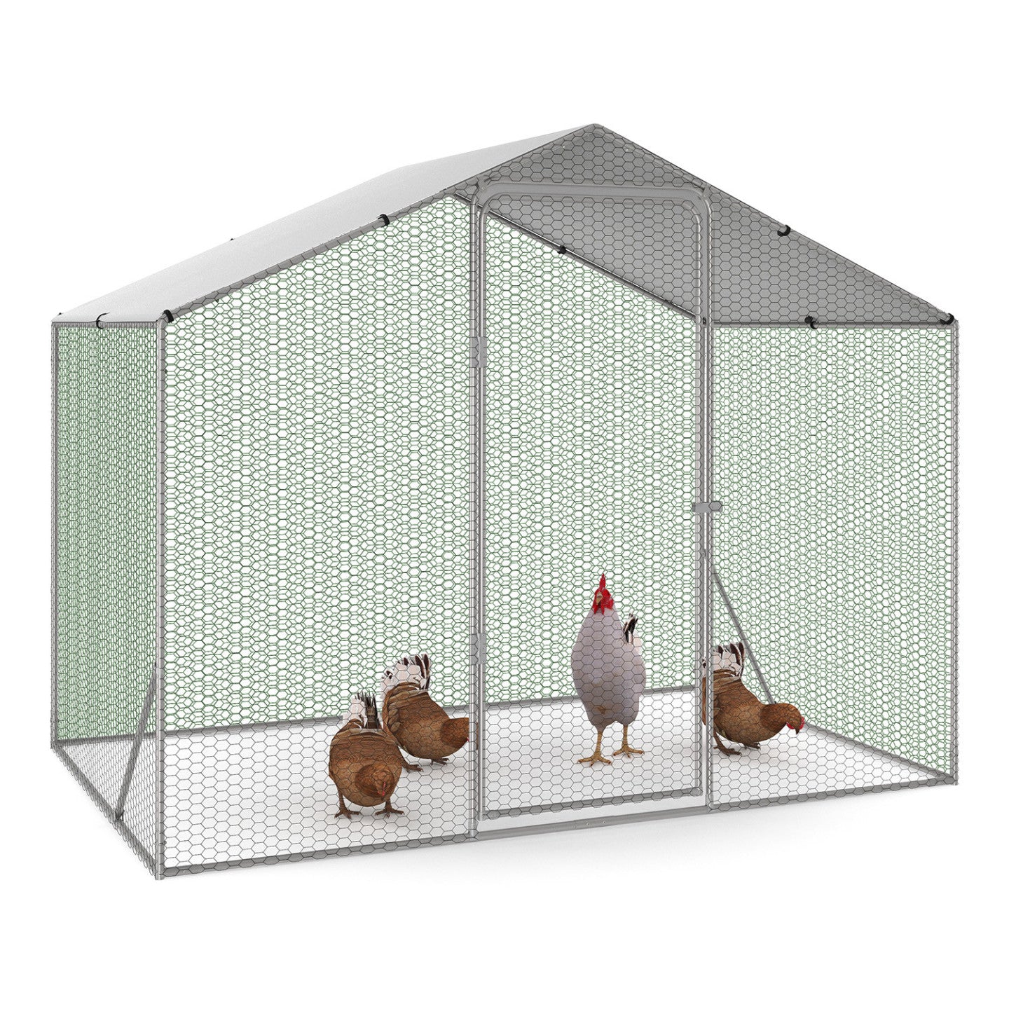 IDMarket - Recinzione per pollaio 3 m² rete metallica 2,20x1,4 M acciaio zincato