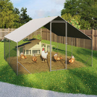 IDMarket - Recinzione per pollaio 9 m² rete metallica 3x3 M in acciaio zincato