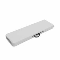 Tavolo da ricevimento pieghevole in plastica + 2 panche, bianco