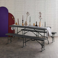 Tovaglietta e panche per ricevimenti, grigio scuro | sweeek