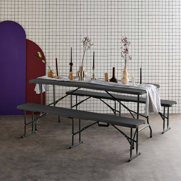 Tovaglietta e panche per ricevimenti, grigio scuro | sweeek