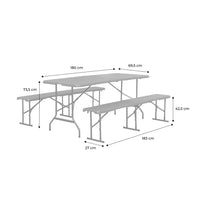 Tovaglietta e panche per ricevimenti, grigio scuro | sweeek
