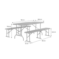 Tovaglietta e panche per ricevimenti, grigio scuro | sweeek