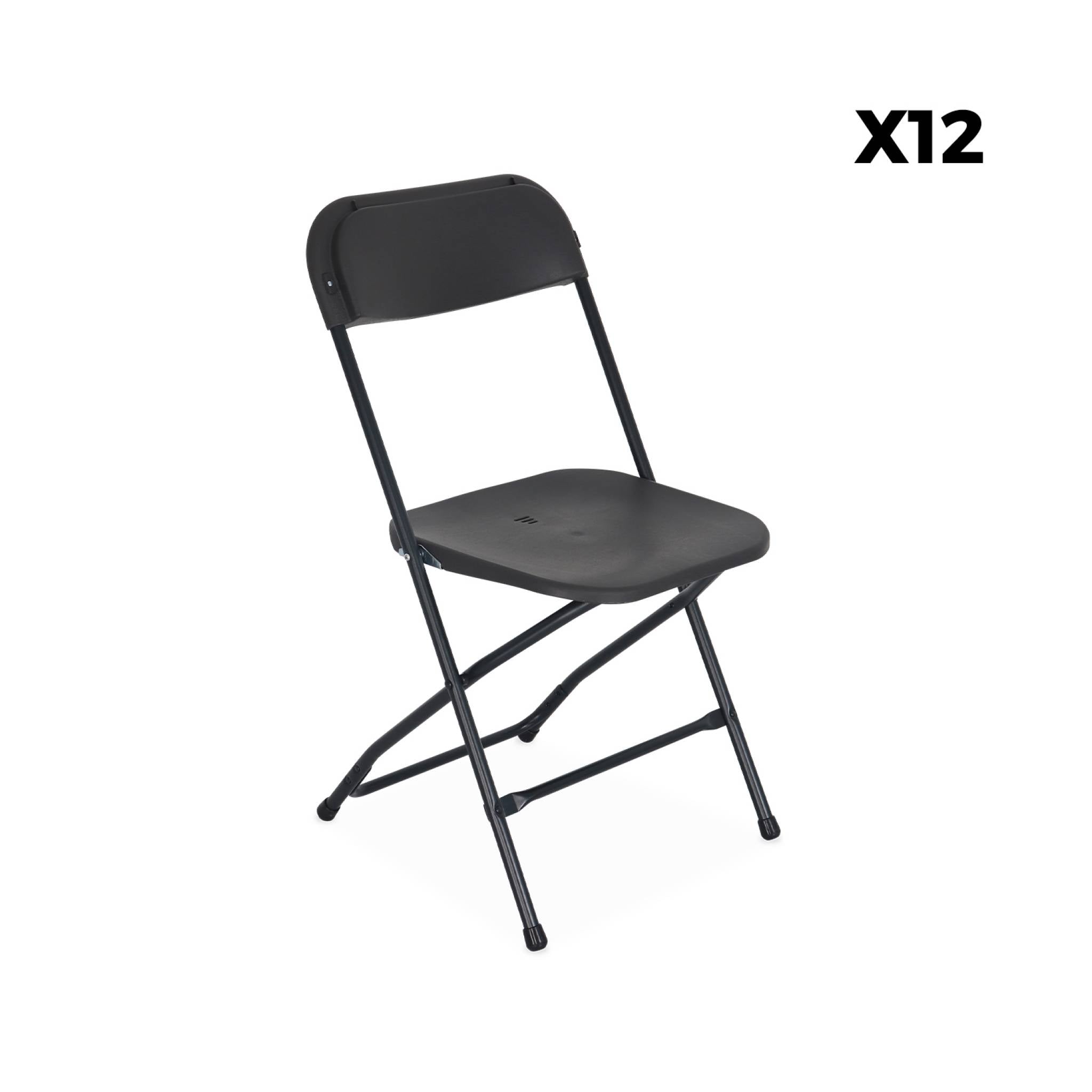 Set di 2 tavoli da ricevimento pieghevoli in plastica, 12 sedie,
