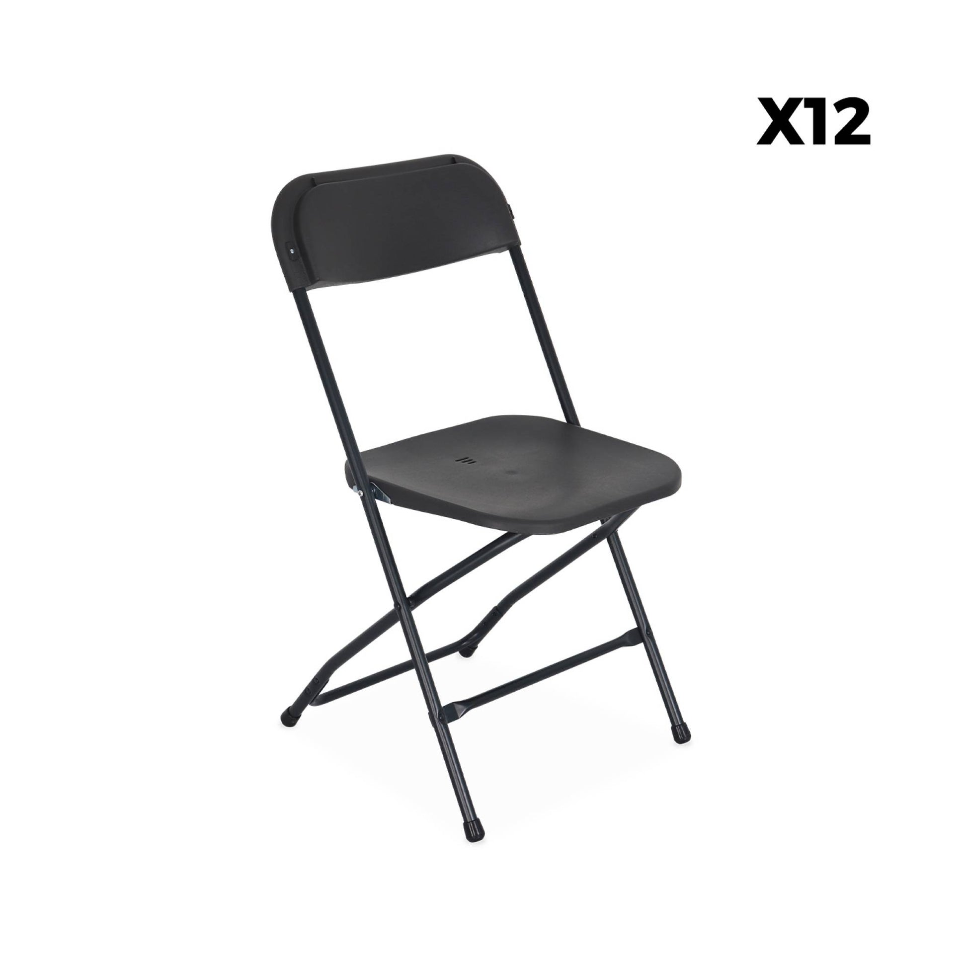 Set di 2 tavoli da ricevimento pieghevoli in plastica, 12 sedie,